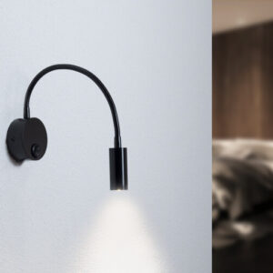 LED Wandlamp/Bedlamp 3W, Flexibel, Warm Wit, Zwart