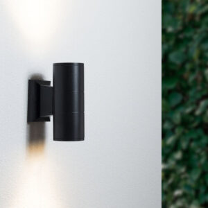 Wandlamp Up & Down, Rond, 2 x 5W, Waterdicht IP54, Zwart