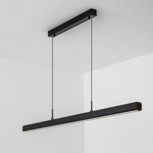 LED Linear Hangarmatuur, 48W, 120cm, Mat Zwart, Warm Wit