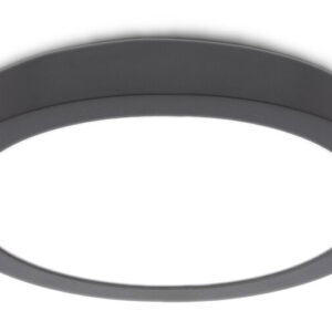 LED Paneel Plafondlamp 12W, Rond 21cm, Opbouw, Dimbaar, Zwart