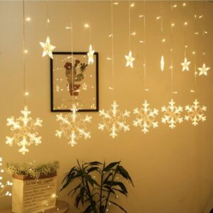 LED Kerstverlichting 'Sneeuw', Lichtgordijn, 3.5 Meter, Warm Wit