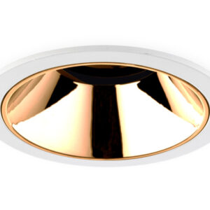 LED Inbouwspot 10W CREE, Rond, Ã84mm, Kantelbaar, Dimbaar, Wit/Koper, Warm Wit