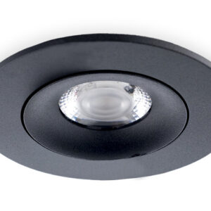 LED Inbouwspot 5W, Zwart, Rond Ã89mm, 24D, Dimbaar, Warm Wit