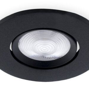 LED Inbouwspot 5W, Zwart, Rond Ã89mm, 24D, Dimbaar, Warm Wit