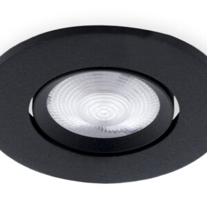 LED Inbouwspot 3W, Zwart, Rond Ã69mm, 24D, Dimbaar, Warm Wit