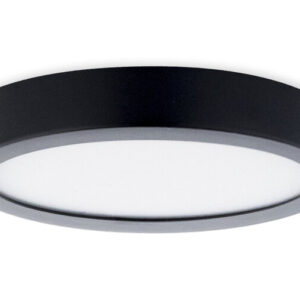 LED Paneel Plafondlamp 12W, Rond â17cm, Opbouw, Warm Wit, Zwart