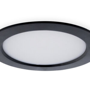 LED Paneel Plafondlamp 15W, Rond â17cm, Warm Wit, Inbouw, Zwart