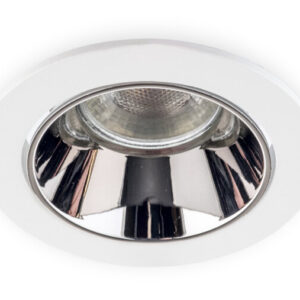 Inbouwspot Rond, Kantelbaar, Ã85mm, Wit / Chroom