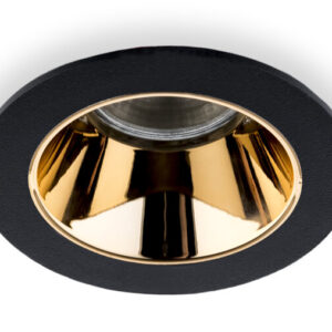 Inbouwspot Rond, Kantelbaar, Ã85mm, Zwart / Koper