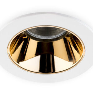 Inbouwspot Rond, Kantelbaar, Ã85mm, Wit / Koper