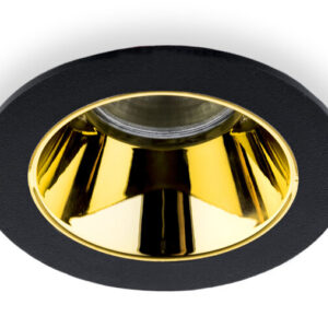 Inbouwspot Rond, Kantelbaar, Ã85mm, Zwart / Goud