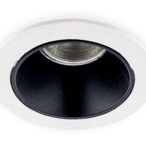 Inbouwspot Rond, Kantelbaar, Ã85mm, Wit / Zwart