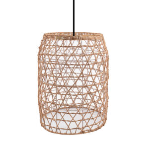 Rotan / Rieten Hanglamp, Handgemaakt, Naturel, â30 cm