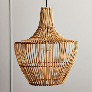 Rotan / Rieten Hanglamp, Handgemaakt, Naturel, Rond, â40 cm