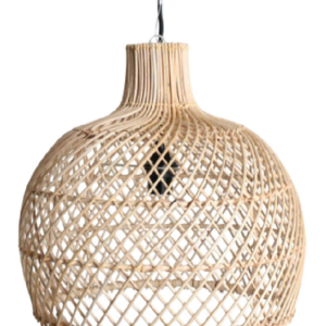 Rotan / Rieten Hanglamp, Handgemaakt, Naturel, Rond, â50 cm