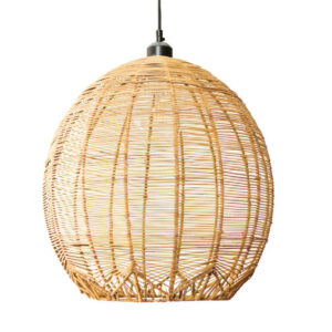 Rotan / Rieten Hanglamp, Handgemaakt, Naturel, Rond, â40 cm