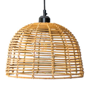 Rotan / Rieten Hanglamp, Handgemaakt, Naturel, â30 cm
