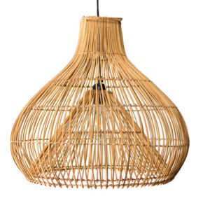 Rotan / Rieten Hanglamp, Handgemaakt, Naturel, â50 cm
