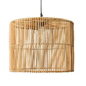Rotan / Rieten Hanglamp, Handgemaakt, Rond, Naturel, â40 cm