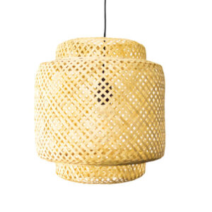 Bamboe Hanglamp, Handgemaakt, Naturel, â35 cm