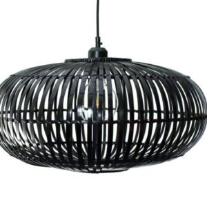 Bamboe Hanglamp, Handgemaakt, Zwart, â50 cm