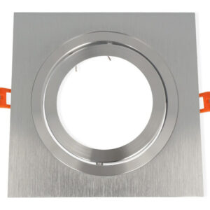 Inbouwspot, Vierkant, Kantelbaar, AR111, Geborsteld Aluminium