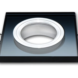 Inbouwspot, Vierkant, Glas, Zwart