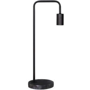 Marmeren Tafellamp, Metaal, E27 Fitting, â15x28cm, Zwart