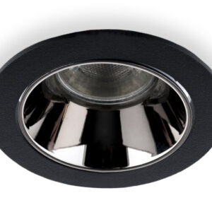 Inbouwspot Rond, Kantelbaar, Ã85mm, Zwart / Chroom