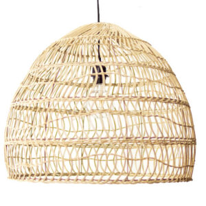 Rotan / Rieten Hanglamp, Handgemaakt, Gebleekt, â60 cm