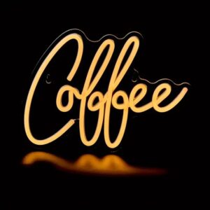 LED Neon Wandlamp "Cofffee", Op USB, 44x30x2cm, Warm Wit