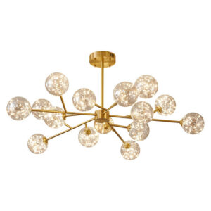 Dijon Glazen Design Hanglamp, 9 Transparante Bollen, Incl. LED Lichtbron, 85x30cm