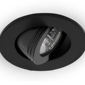 Inbouwspot LED 3W, Rond, Kantelbaar, Aluminium, Dimbaar, Zwart, 12V