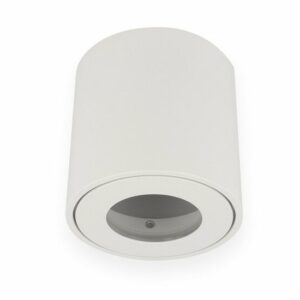 Opbouwspot Rond, Vast, Waterdicht IP44, GU10 Fitting, Mat Wit