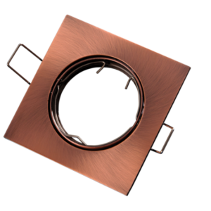 Inbouwspot, Vierkant, Kantelbaar, Geborsteld Aluminium, Brons