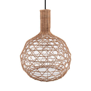 Rotan / Rieten Hanglamp, Handgemaakt, Naturel, â50 cm