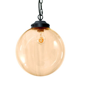 Metz Amber Glazen Design Hanglamp, â30x32cm, Zwart