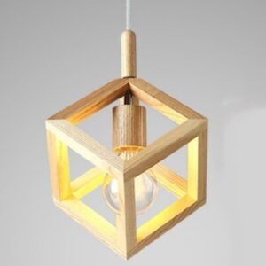 Houten Design Hanglamp, E27 Fitting, 20x16cm, Naturel