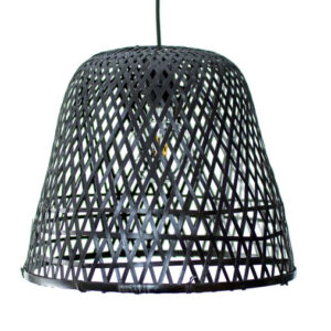 Bamboe Hanglamp, Handgemaakt, Zwart, â40 cm