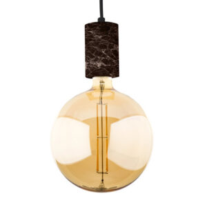 Marmeren Hanglamp Deluxe, E27 Fitting, Ã65 x 100 mm, Bruin