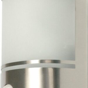 Wandlamp voor Buiten, Bewegingssensor, Geborsteld Aluminium, Halfrond, E27 Fitting