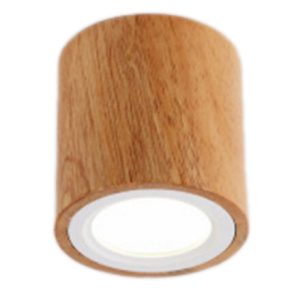 LED Opbouwspot 3W Rond, Bamboe Hout, Ã95x100mm, Dimbaar, Warm Wit