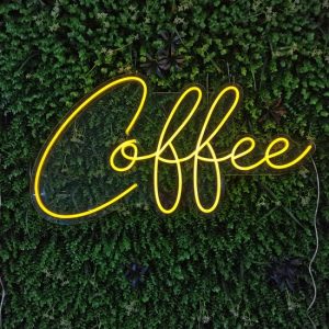 LED Neon Verlichting Bord "Coffee", Incl. Adapter, 80x44cm, Warm Wit