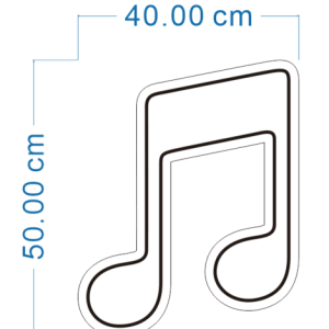 LED Neon Verlichting Bord "Muzieknoot", Incl. Adapter en Controller, 40x50cm, RGB
