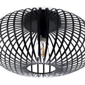 Metalen Plafondlamp Zwart, E27 Fitting, â40x20 cm