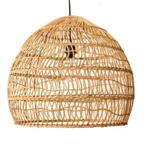 Rotan / Rieten Hanglamp, Handgemaakt, Naturel, â55 cm
