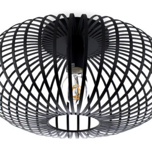 Metalen Plafondlamp Zwart, E27 Fitting, â40x20 cm