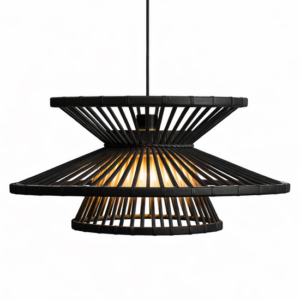 Bamboe Hanglamp, Handgemaakt, Zwart, â60 cm