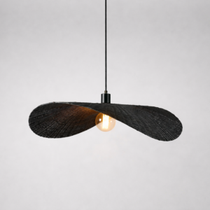 Bamboe Hanglamp, Handgemaakt, Zwart, 60x45 cm