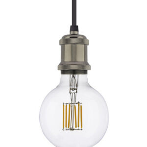 Vintage Hanglamp Fitting E27, Parelzwart